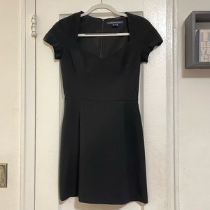 Short sleeve black skater dress